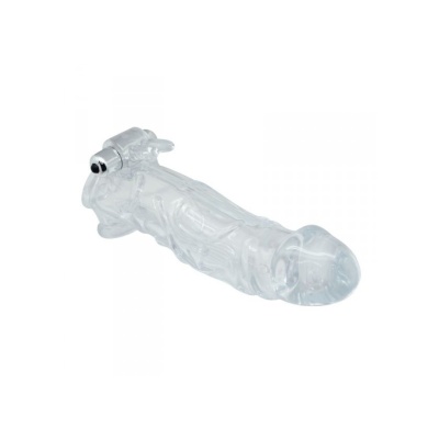 Nakładka na penisa Timeless Real Lover 23 cm – wibrująca przedłużka ze stymulatorem łechtaczki - 1 2