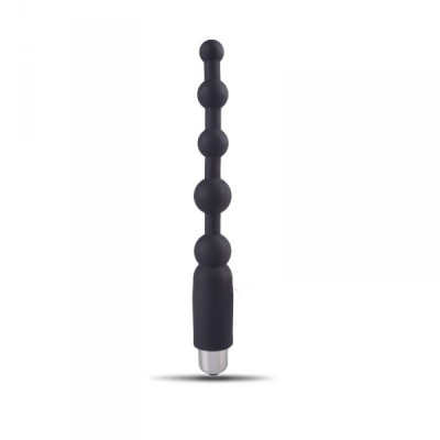 Wibrujący Plug Analny Pearls 19,5 cm, Czarny Silikon - 1