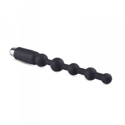 Wibrujący Plug Analny Pearls 19,5 cm, Czarny Silikon - 1 2