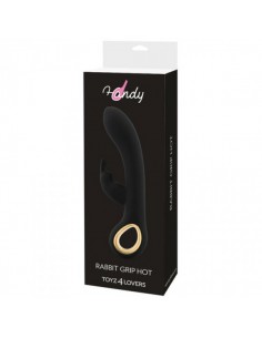 Ekskluzywny Wibrator Rabbit Riscaldante Handy Grip Hot Black - Wibratory Króliczki - 1 2