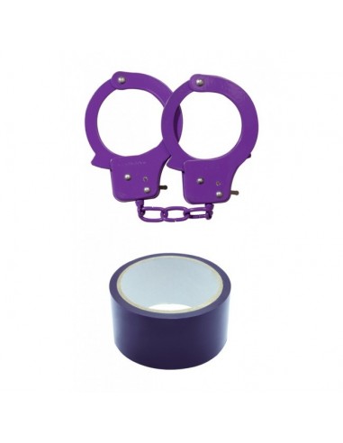 Kajdanki erotyczne Purple Sex Extra Pvc Ribbon And Handcuffs - Kajdanki erotyczne - 3
