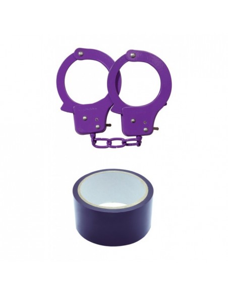 Kajdanki erotyczne Purple Sex Extra Pvc Ribbon And Handcuffs - Kajdanki erotyczne - 3