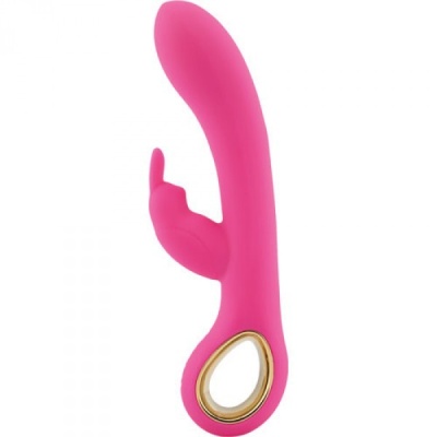 Wibrator Króliczek Rabbit Grip Hot Pink – Podgrzewany, Silikonowy, 19 cm - 1