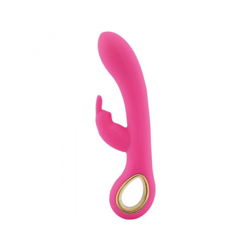 Wibrator Króliczek Rabbit Grip Hot Pink – Podgrzewany, Silikonowy, 19 cm - 1