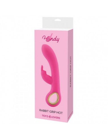 Ekskluzywny Wibrator Rabbit Handy Riscaldante Grip Hot Pink - Wibratory Króliczki - 2