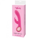 Wibrator Króliczek Rabbit Grip Hot Pink – Podgrzewany, Silikonowy, 19 cm - 2