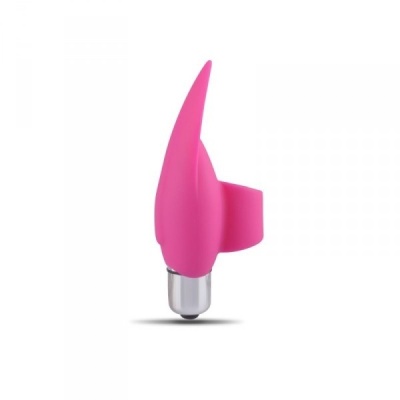 Stymulator na palec Finger Fan Vane - Silikonowy wibrujący stymulator łechtaczki, 10 cm, Różowy - 1 2