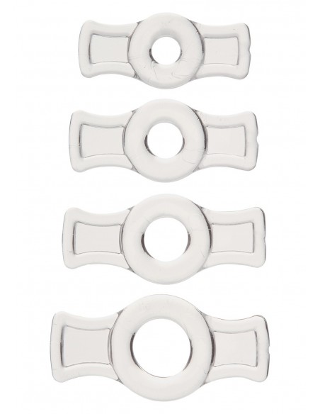 Zestaw pierścieni erekcyjnych Titanmen Cockring Set Clear 4 szt. - Pierścienie erekcyjne niewibrujące - 1