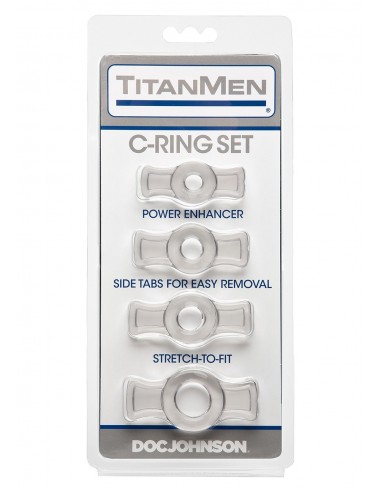 Zestaw pierścieni erekcyjnych Titanmen Cockring Set Clear 4 szt. - Pierścienie erekcyjne niewibrujące - 2