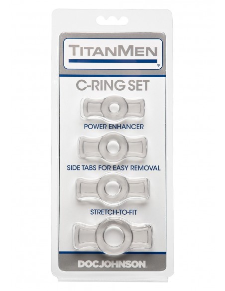 Zestaw pierścieni erekcyjnych Titanmen Cockring Set Clear 4 szt. - Pierścienie erekcyjne niewibrujące - 2