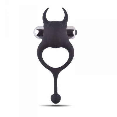 Wibrujący pierścień erekcyjny Devil Cock Ring 11,8 cm, średnica 3 cm, czarny - 1