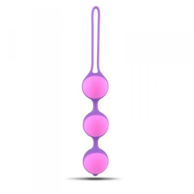 Potrójne kulki waginalne Bi-Balls Triple Purple 20 cm Fiolet - 1