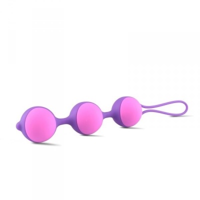 Potrójne kulki waginalne Bi-Balls Triple Purple 20 cm Fiolet - 1 2