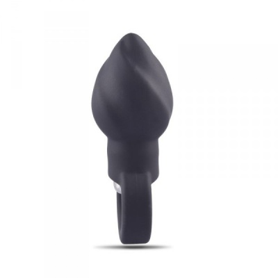 Wibrujący plug analny Helix 8 cm – silikon czarny - 1 2