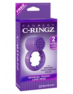 Pierścień na Penisa wibrujący Sensual Touch Love Ring Fioletowy - Pierścienie erekcyjne wibrujące - 1 2
