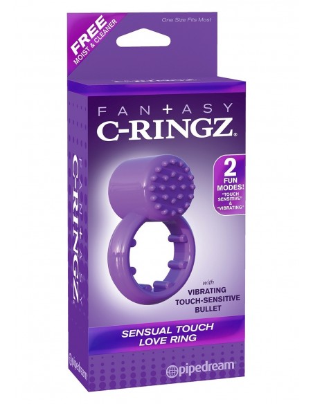Pierścień na Penisa wibrujący Sensual Touch Love Ring Fioletowy - Pierścienie erekcyjne wibrujące - 2
