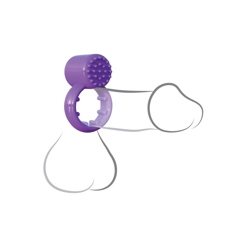 Pierścień erekcyjny Sensual Touch Love Ring Purple z wibracją dotykową, wypustkami i średnicą 4 cm - 3