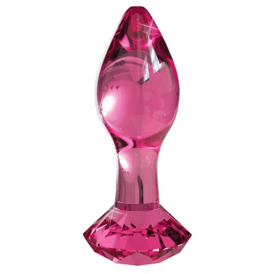 Korek analny szklany Icicles No. 79 — stożkowy, podstawa w kształcie diamentu, 9 cm - 1 2