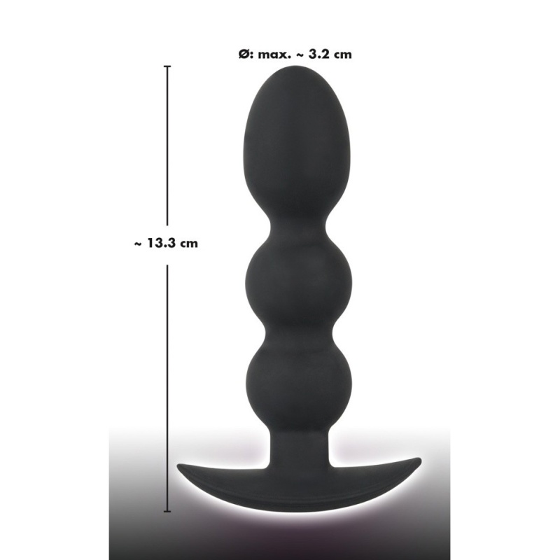 Korek analny kulkowy Heavy Beads 145 g – obciążony, szeroka podstawa, długość 13,3 cm - 7
