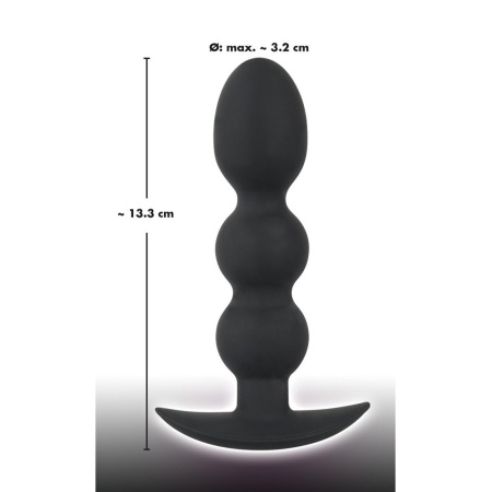 Korek analny kulkowy Heavy Beads 145 g – obciążony, szeroka podstawa, długość 13,3 cm - 7