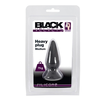 Korek analny Heavy Plug M – stożkowy silikon, obciążenie 75 g, dł. 8,9 cm, śred. 1,3–3,1 cm - 1 2