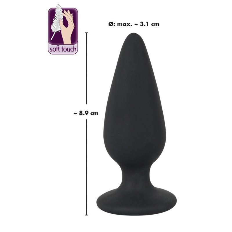 Korek analny Heavy Plug M – stożkowy silikon, obciążenie 75 g, dł. 8,9 cm, śred. 1,3–3,1 cm - 6