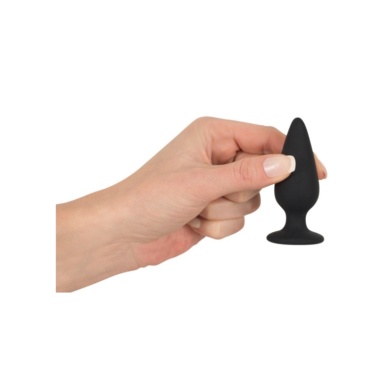 Korek analny Black Velvets Heavy Plug S – stożkowy, obciążony 40 g, długość 7,8 cm, średnica 1,1–2,7 cm - 1