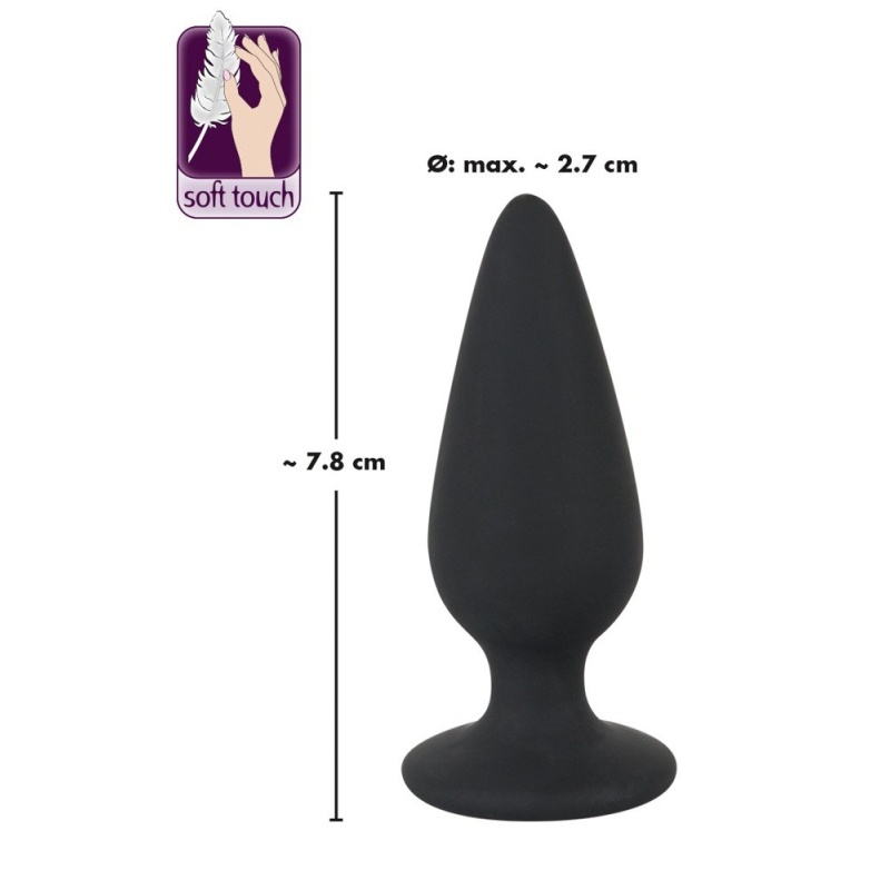 Korek analny Black Velvets Heavy Plug S – stożkowy, obciążony 40 g, długość 7,8 cm, średnica 1,1–2,7 cm - 6