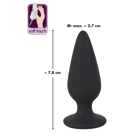 Korek analny Black Velvets Heavy Plug S – stożkowy, obciążony 40 g, długość 7,8 cm, średnica 1,1–2,7 cm - 6