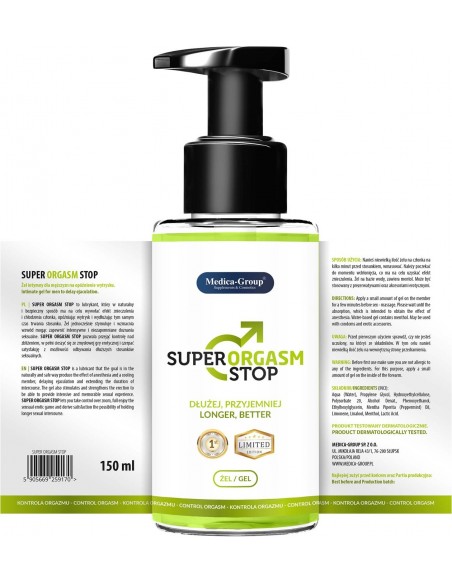 Orgazmowy żel intymny Super Orgasm Stop 150 ml - Lubrykanty stymulujące - 2