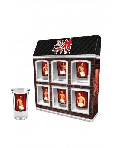 Zestaw 6 kieliszków 35 ml Red Light Mężczyźni - Wieczór panieński - 1