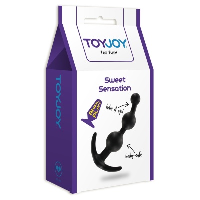 Plug analny Sweet Sensation Black z trzema stopniowanymi koralikami, 13 cm - 1