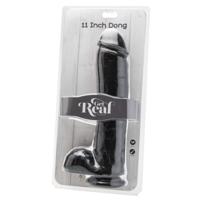Dildo Get Real 11 z jądrami i przyssawką 28 cm - 1 2