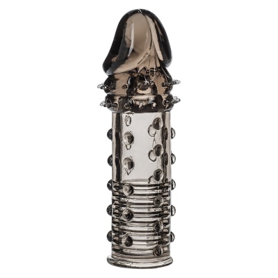 Przedłużka penisa Extender Grey z prążkowaną strukturą 16 cm - 1