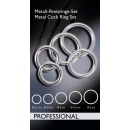 Zestaw 5 pierścieni erekcyjnych Professional na penisa i jądra – stal węglowa 5 mm, Ø 3,1–5 cm - 6