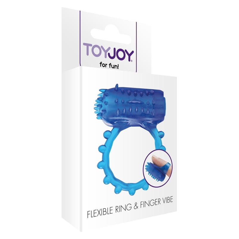 Pierścień erekcyjny FLEX Ring & Finger Vibe z wibracją i wypustką do stymulacji łechtaczki, 3,5 cm - 2