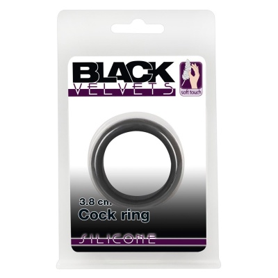 ORION Black Velvets 3,8 cm — bezszwowy pierścień na penisa z silikonu Soft Touch, średnica wewnętrzna 3,8 cm - 1 2