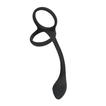 Cock & Ball Ring – pierścień erekcyjny na penisa i jądra z korkiem analnym 22,5 cm, pierścienie 4,1 cm - 3