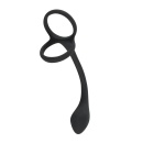 Cock & Ball Ring – pierścień erekcyjny na penisa i jądra z korkiem analnym 22,5 cm, pierścienie 4,1 cm - 3