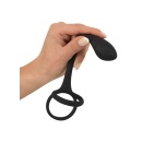 Cock & Ball Ring – pierścień erekcyjny na penisa i jądra z korkiem analnym 22,5 cm, pierścienie 4,1 cm - 4