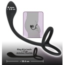 Cock & Ball Ring – pierścień erekcyjny na penisa i jądra z korkiem analnym 22,5 cm, pierścienie 4,1 cm - 7