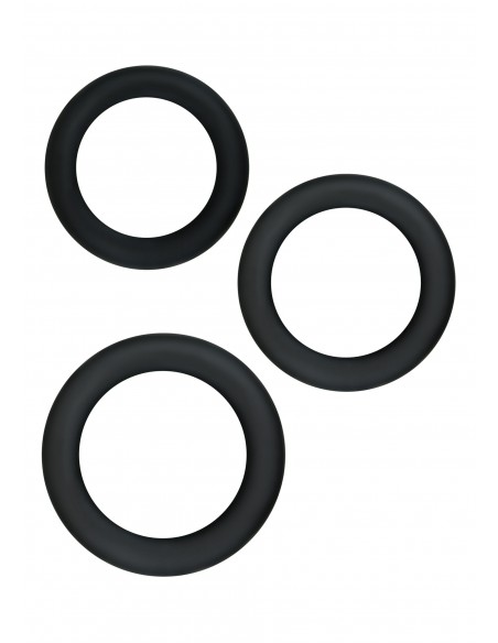 Zestaw pierścieni erekcyjnych Diversity Rings Neon Black - Pierścienie erekcyjne niewibrujące - 1