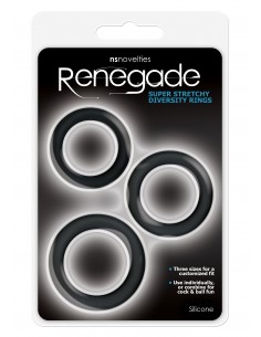 Zestaw pierścieni erekcyjnych Diversity Rings Neon Black - Pierścienie erekcyjne niewibrujące - 1 2