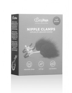 Klamry na sutki Adjustable Nipple Clamps With Feathers - Klamry i klipsy na sutki - 1