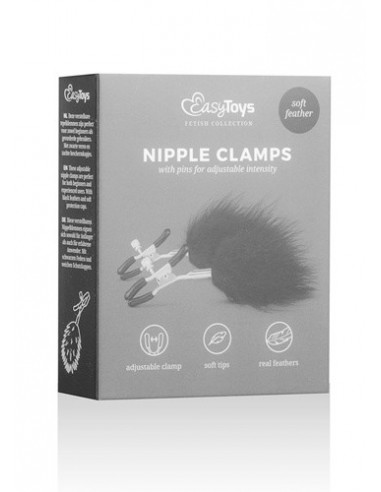Klamry na sutki Adjustable Nipple Clamps With Feathers - Klamry i klipsy na sutki - 1