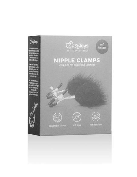 Klamry na sutki Adjustable Nipple Clamps With Feathers - Klamry i klipsy na sutki - 1