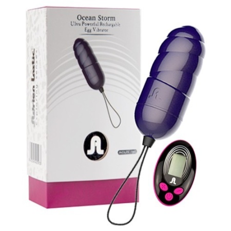 Jajko wibracyjne Ocean Storm Dark Blue - 10 funkcji wibracji, sterowanie Mini LRS Control i powłoka ABS - 1