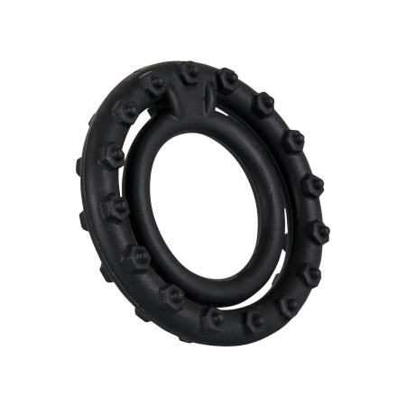 Pierścień erekcyjny Clitoral Mass Silicone Ring — podwójny pierścień na penisa i jądra z prętem stymulacyjnym, silikon, średnice - 3