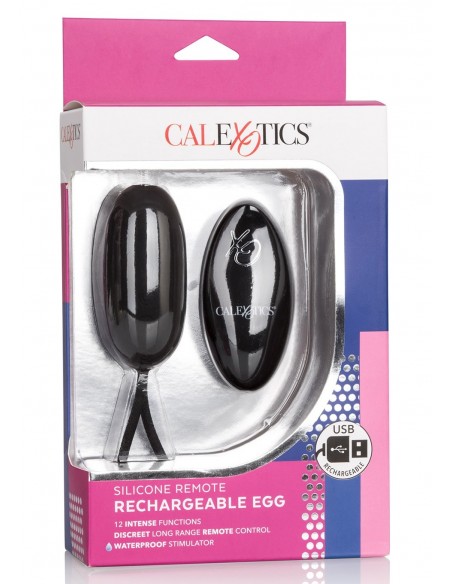 Jajeczko wibrujące Remote Rechargeable Egg Black - Wibratory Jajeczka - 1