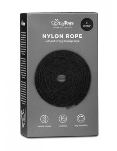 Lina BDSM Black Bondage Rope - 5 m - Liny, sznury BDSM - 1